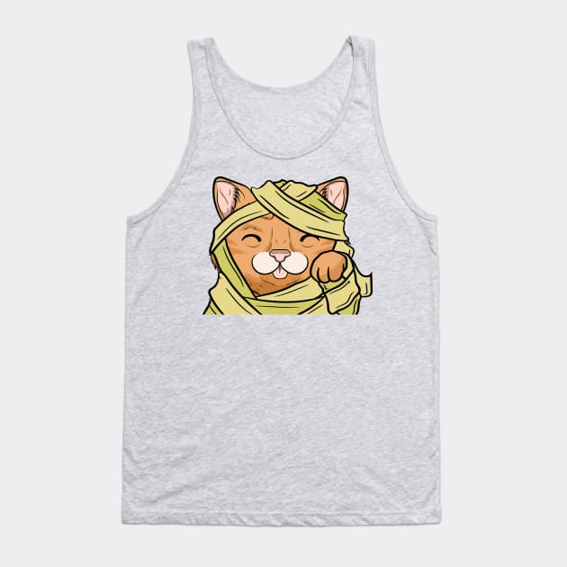 kitten cute halloween mummy cat Tank Top by the house of parodies